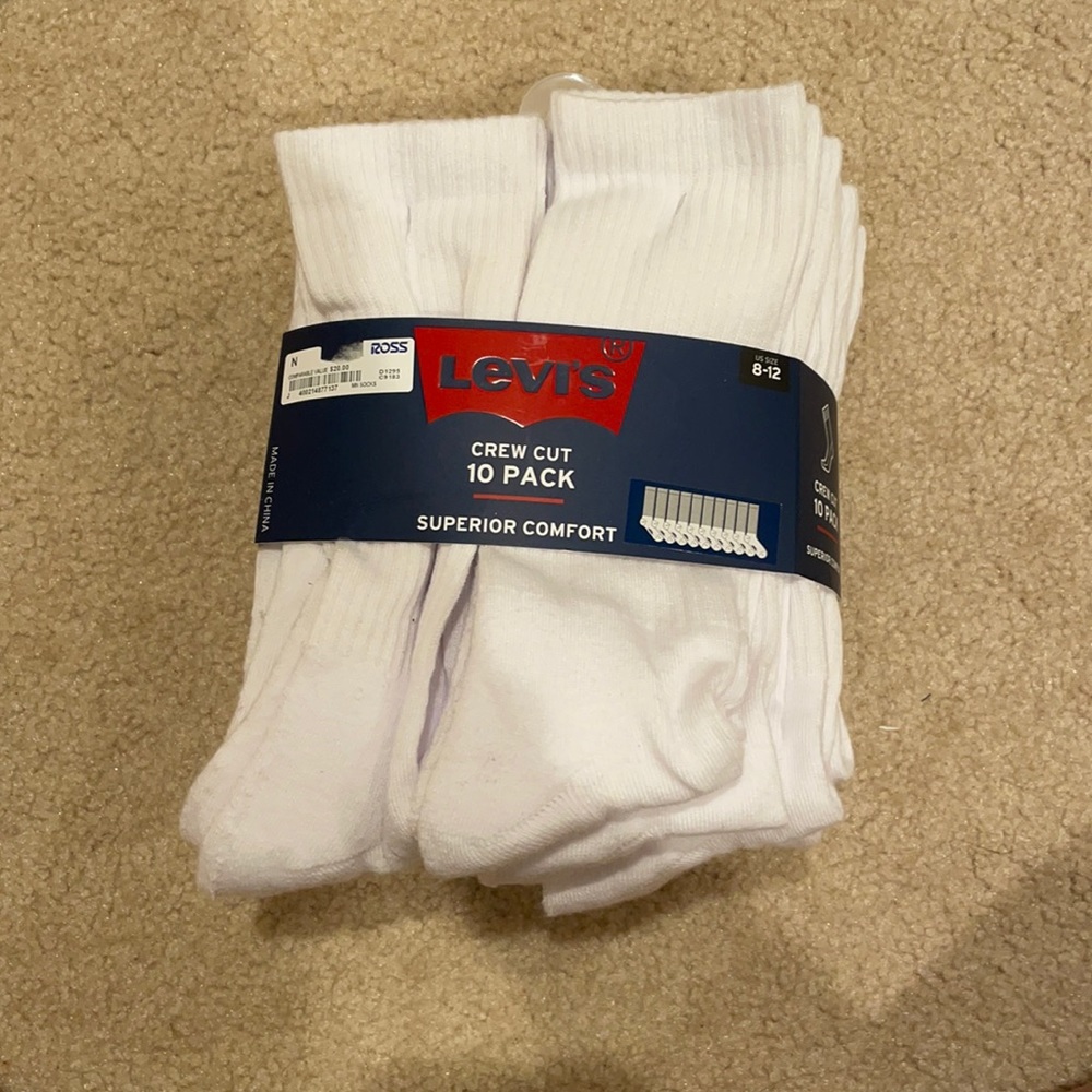 White Levi socks
